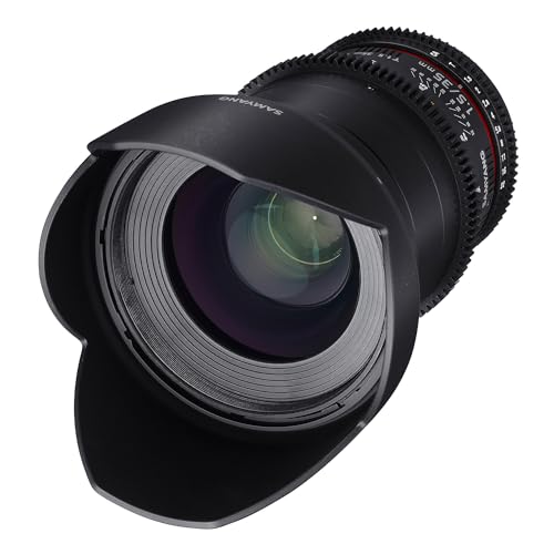 SAMYANG 7810 35/1,5 Objektiv Video DSLR II Canon EF manueller Fokus Videoobjektiv 0,8 Zahnkranz Gear, Weitwinkelobjektiv schwarz von SAMYANG