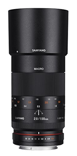 Samyang 100mm F2.8 Makro für Sony A – Vollformat und APS-C Macro Teleobjektiv Festbrennweite für Sony A Mount, manueller Fokus, für Sony A99 II, A68, A77 II, A58, A99, A37, A57, A65, A77, A35 von SAMYANG