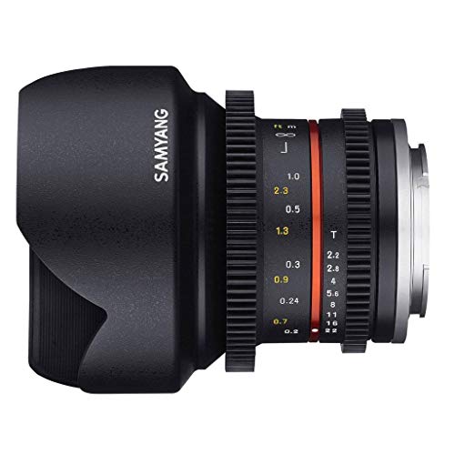 Samyang 12/2,2 Objektiv Video APS-C Sony E manueller Fokus Videoobjektiv 0,8 Zahnkranz Gear, Weitwinkelobjektiv schwarz von SAMYANG