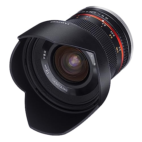 Samyang 12mm F2.0 MFT schwarz - Weitwinkel Festbrennweite für Micro Four Thirds Anschluss, manueller Fokus, für APS-C Kamera Olympus OM-D E-M1 III, Pen E PL10, OM-D E-M5 III, Panasonic Lumix DC-G91 von SAMYANG