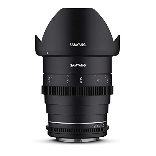 Samyang 23002 MF 24mm T1,5 VDSLR MK2 Nikon F – lichtstarkes T1,5 Weitwinkel Cine- und Video Objektiv für Nikon F Mount, 24 mm Festbrennweite, Follow Focus Zahnkränze Vollformat und APS-C, 8K Auflösung von SAMYANG