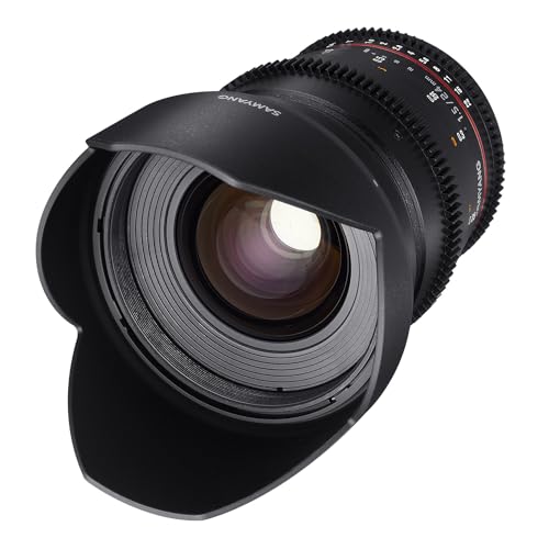 Samyang 24/1,5 Objektiv Video DSLR II Canon EF manueller Fokus Videoobjektiv 0,8 Zahnkranz Gear, Weitwinkelobjektiv schwarz von SAMYANG