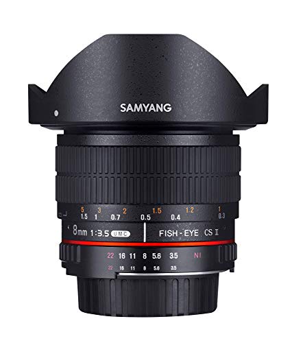 Samyang 3.5/8mm Objektiv Fisheye II DSLR Sony A manueller Fokus Fotoobjektiv, Superweitwinkelobjektiv schwarz von SAMYANG