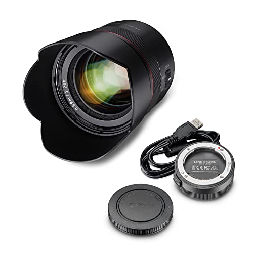 Samyang AF 75mm F1,8 FE + Lens-Station für Sony E Portrait-Objektiv für Vollformat & APS-C I 32,9° Bildwinkel & schnellem Autofokus I Festbrennweite für Sony A7C, A7 III, A6100 u.a. von SAMYANG