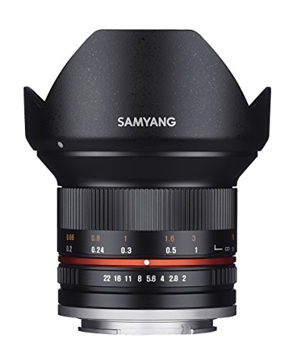 Samyang SY12M-E-BK 12 mm F2.0 Ultra-Weitwinkelobjektiv für Sony E Kameras, Schwarz von SAMYANG