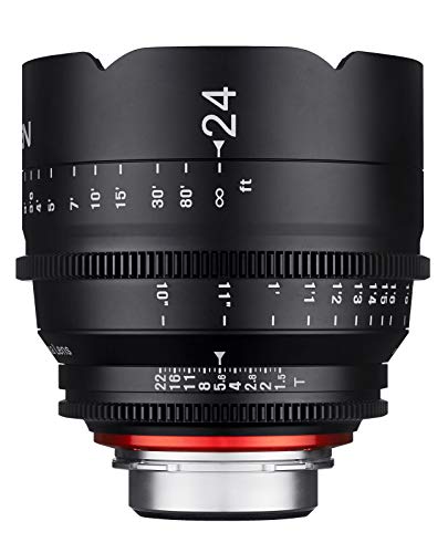 XEEN Cinema 24mm T1,5 PL Vollformat Objektiv MF Cine Video Lens für hohe Auflösungen mit Follow Focus Zahnkränze schwarz von SAMYANG