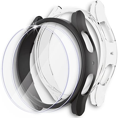 SANCA Gehäuseschutz und HD-Glas Displayschutz für Samsung Galaxy Watch 5 40mm - 2x Hard Matt Hülle + 2x Gehärtete Schutzfolie von SANCA