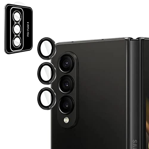 SANCA Kameraschutz kompatibel mit Samsung Galaxy Z Fold 4, Schutzfolie der Hauptkamera HD 9H Oberflächenhärte Glas, Metallrahmenschutz, Schutzhülle Ringkappe von SANCA