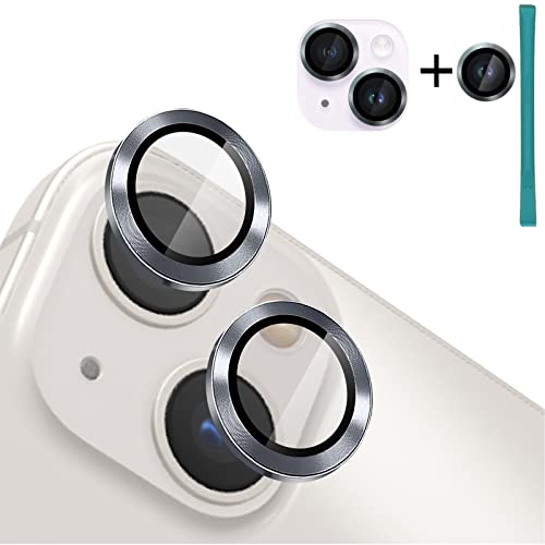 SANCA iPhone 14 Plus/14 Kameraschutz mit Metallrahmen und Ringkappe, HD Schutzfolie, 9H Oberflächenhärte Glas, Kompatibel mit iPhone 14 Plus 6,7″/14 6,1″ von SANCA