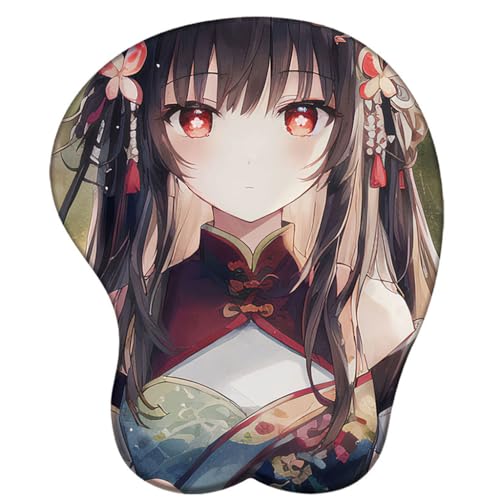 SANCOLYN-Anime Hutao 3D Mauspad mit Handgelenkauflage Gaming Mauspads Rutschfestes Mauspad 3D Mauspads 3D Ergonomisches Mauspad von SANCOLYN