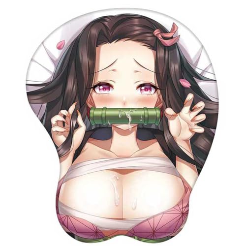 SANCOLYN-Anime Nezuko 3D - Mauspad mit Handgelenkauflage Gaming - Mauspads Rutschfestes - Mauspad 3D - Mauspads 3D Ergonomisches - Mauspad von SANCOLYN