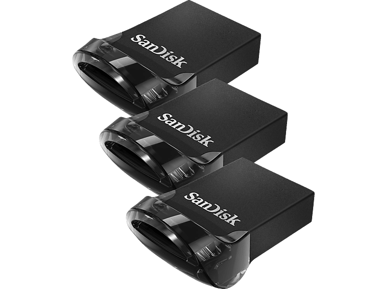SANDISK 3er Pack Ultra Fit - USB-Flash-Laufwerk, 32 GB, 130 MB/s, Schwarz von SANDISK