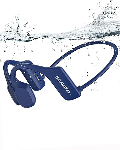 SANOTO Kopfhörer Schwimmen Bluetooth 5.2 knochenschall kopfhörer IP68 Unterwasser Kopfhörer Schwimmen 8G MP3 Open Ear Sport Kopfhörer Kopfhörer zum Schwimmen Laufen von SANOTO