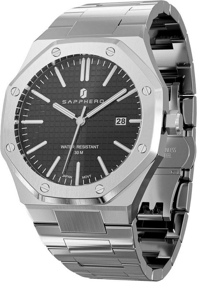 SAPPHERO Fur Herren mit 30M wasserdichte Chronograph Anti-Kratzer- Watch, mit Datum Analoge Quarz Business Casual von SAPPHERO