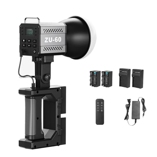 SAROAD 60W Handle Photo Studio Light COB 2700-7500K Dimmbare LED-Videoleuchten für Vlog Photo Studio Film Livestreaming EU-Stecker von SAROAD