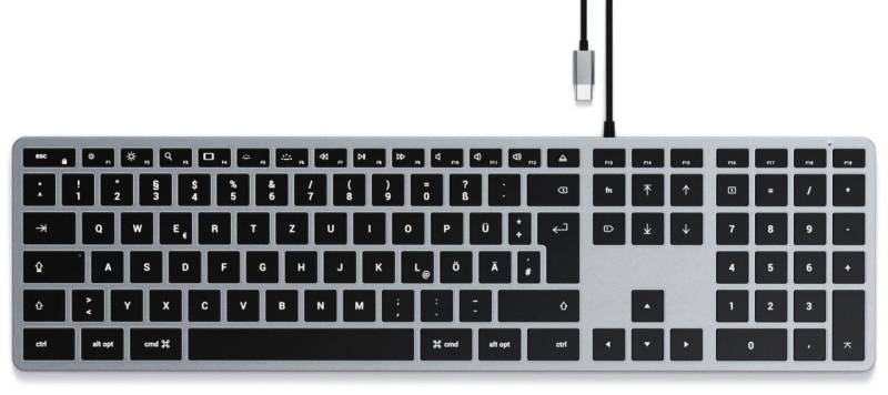 SATECHI Tastatur kabelgebunden Slim W3 grau, silber von SATECHI