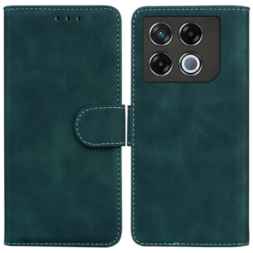 SATURCASE Schutzhülle für Infinix GT 20 Pro, komfortable Haptik, PU-Leder, Flip-Dual-Magnet, Brieftaschenständer, Kartenfächer, Schutzhülle für Infinix GT 20 Pro (FG-Grün) von SATURCASE