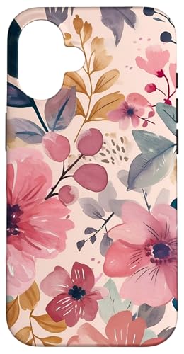 Hülle für iPhone 16 Rosa florales Wildblumen-süßes Boho-Blumenmuster von SAVARLO