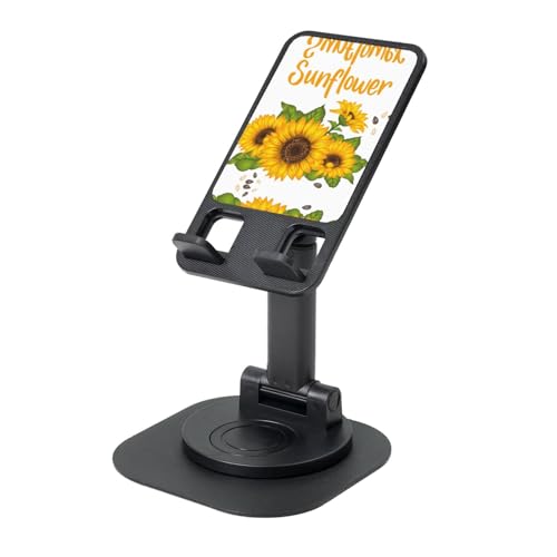 Sunflower Tragbarer, drehbarer Handy-Ständer, Tablet-Ständer für Schreibtisch, höhenverstellbarer Telefonhalter von SCAUA