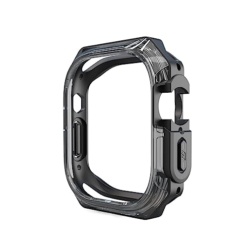 SCHIK Geeignet für Apple Watch Ultra 49 mm Gehäuse 40 mm, 44 mm, 41 mm, 45 mm 7 Uhrengehäuse, PC, transparent, Halbpack-TPU-Uhrengehäuse (Farbe: Schwarz, Größe: 41 mm) von SCHIK