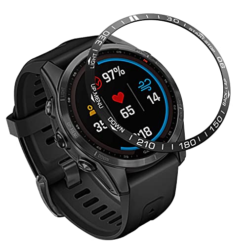 SCHIK Schutzhülle für Garmin Fenix 7 7X, Ringlünette, Stylingrahmen, Tachymeter-Hülle, Metallringe, Kratzschutz (Farbe: Schwarz, Größe: für Fenix 7X) von SCHIK