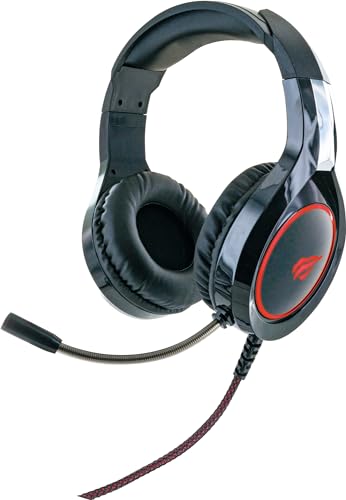 SCHWAIGER Gaming Headset USB E-Sports LED Kopfhörer Mikrofon PC Overears Verstellbarer Kopfbügel Schaumstoff-Polsterung Geräuschunterdrückung von SCHWAIGER