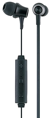 SCHWAIGER KH710BTS 513 In-Ear Kopfhörer Bluetooth mit Silikon Ohrpolster Kabelmikrofon Annahmetaste Klinkenstecker Noise-Cancelling Wireless 0,7m 108dB schwarz von SCHWAIGER