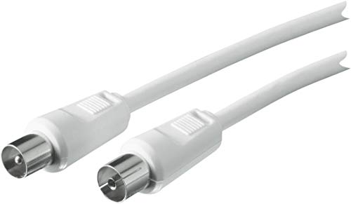 Schwaiger Antennen Anschlusskabel 90 dB, 10,0m, weiß, IEC Stecker > IEC Buchse, 2-Fach Schirmung, 75 Ohm, digital, HDTV, DVB-C/DVB-T2 von SCHWAIGER