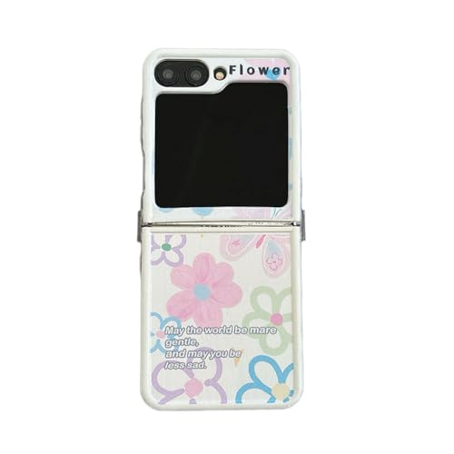 SCJLSDA Schutzhülle für Samsung Galaxy Z FLIP 6, niedliches Kawaii-Design mit Blumenmuster, stoßfest, für Damen und Mädchen (ohne Kette) von SCJLSDA