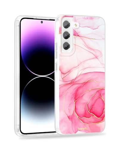 SCORPIFY Kompatibel mit Samsung Galaxy S22 Plus Hülle [Kompatibel mit MagSafe] für rosafarbenes Marmor-Design, niedliche magnetische Handyhülle für Frauen und Mädchen mit stilvollen goldenen Akzenten von SCORPIFY