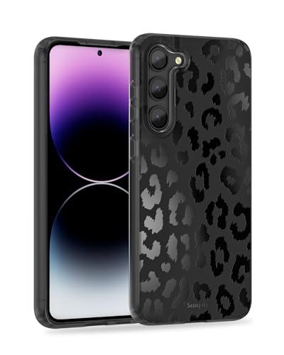 SCORPIFY Kompatibel mit Samsung Galaxy S23 Hülle [Kompatibel mit MagSafe] für schwarzes Leoparden-Geparden-Druckdesign, niedliche magnetische Handyhülle für Frauen und Mädchen, stilvoller Bumper von SCORPIFY