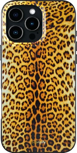 SCORPIFY für iPhone 16 Pro Max hülle mit realistischem goldenen Leoparden Geparden Print Design [Kompatibel mit Magnetic], süße magnetische Handy Schutzhülle für Frauen und Mädchen von SCORPIFY