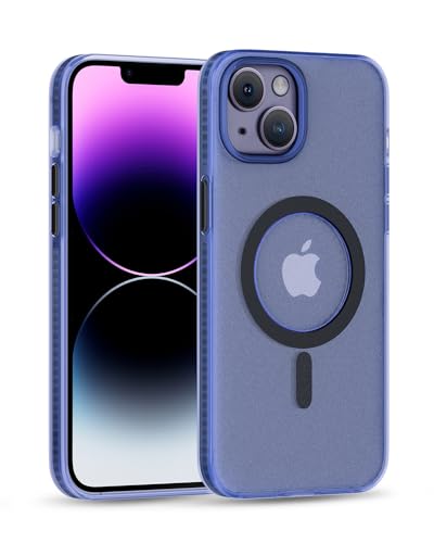 SCORPIFY für iPhone 13 Hülle mit mattem magnetischem, klarem Design, [10FT Fallschutz nach Militärstandard] Telefonhülle für Männer und Frauen, [Kompatibel mit Magnetic] Bumper, Blau Lila von SCORPIFY