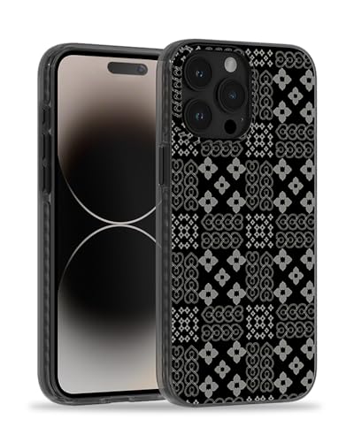SCORPIFY für iPhone 15 Pro Max Hülle mit schwarzem Herz Blume Design [kompatibel mit MagSafe], niedlicher magnetischer Handy-Bumper für Frauen Mädchen, stilvolle schlanke Schwarze Abdeckung mit von SCORPIFY