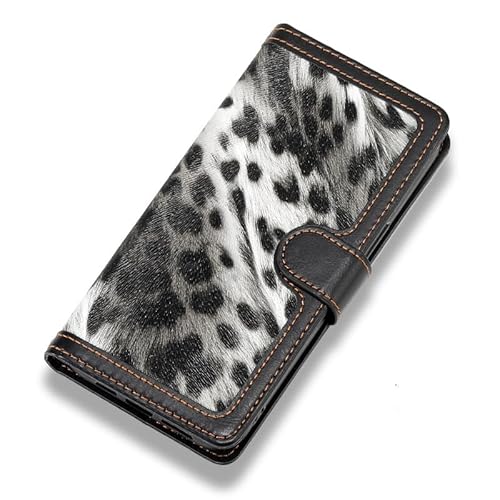 SCWZZWSY Hochwertige Klapphülle aus PU-Leder für iPhone 15Pro Max/15 Pro/15 Plus/15, Brieftaschen-Hülle, stilvolles Leopardenmuster, 3 Kartenfächer, 15 Pro, Lila von SCWZZWSY