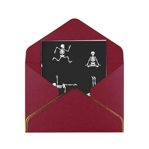 Grußkarten-Set mit Totenkopf-Yoga-Druck, blanko, für alle Anlässe, 11,4 x 15,2 cm von SDFHU