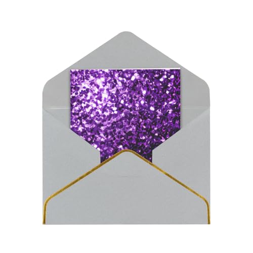 Grußkarten-Set mit schönem violettem Glitzer-Druck, blanko, für alle Anlässe, 11,4 x 15,2 cm von SDFHU