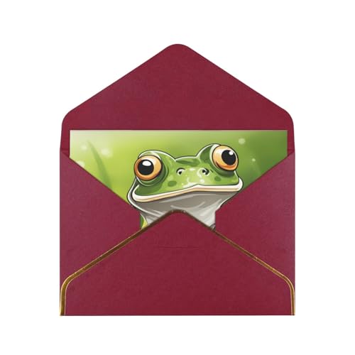 SDFHU Grußkarte mit Cartoon-Frosch-Druck, blanko, Notizkarten mit Umschlägen, Großpackung für verschiedene Anlässe, 11,4 x 15,2 cm von SDFHU