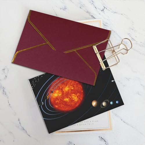 Weltraum-Grußkarte mit Galaxie-Sonnensystem, blanko, Notizkarten mit Umschlägen, Großpackung für verschiedene Anlässe, 4,5 x 6 cm von SDFHU