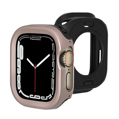 SDOCEBF Aluminium-Schutzhülle für Apple Watch Ultra 2, Apple Watch Ultra 49 mm, Hartschale mit stoßdämpfender Innenstoßstange, mit TPU-Uhrenrückseite für Apple Watch-Zubehör von SDOCEBF