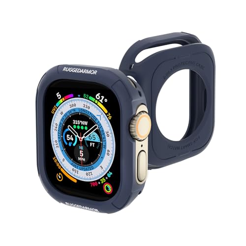 SDOCEBF Apple Watch Schutzhülle für Apple Watch Ultra 2/Ultra Displayschutzfolie, 49 mm, ultradünn, weiches TPU, stoßfest, Stoßstange für iWatch-Zubehör, Dunkelblau, 49 mm von SDOCEBF