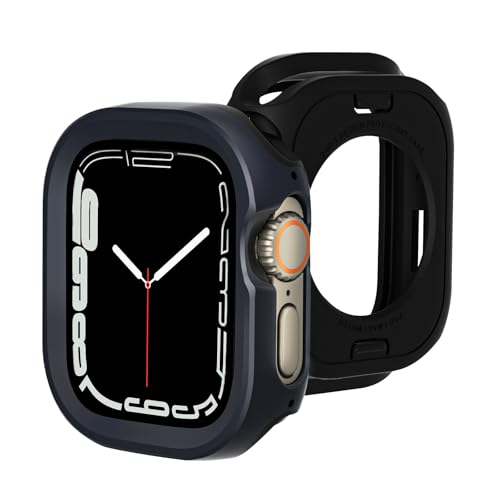 SDOCEBF Hergestellt für Apple Watch Ultra 2 Ultra, Bumper-Schutzhülle, Displayschutz-Set, 49 mm, Quattro Max Serie, robust, Militärqualität, langlebig, flexibel, stoßfest, Schutzhülle für iWatch von SDOCEBF