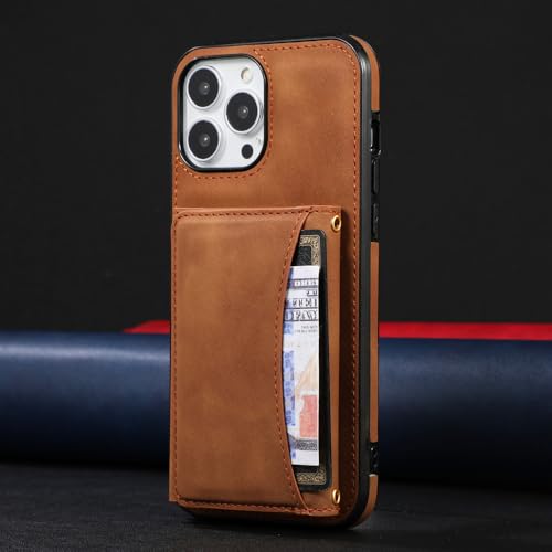 Brieftaschen-Leder-Handyhülle mit Mehreren Kartenhaltern für iPhone 15 14 13 12 Pro Max Mini 11 XR X XS 7 8 Plus Se 2022 Cover, braun, für iPhone 11Pro Max von SDPROG