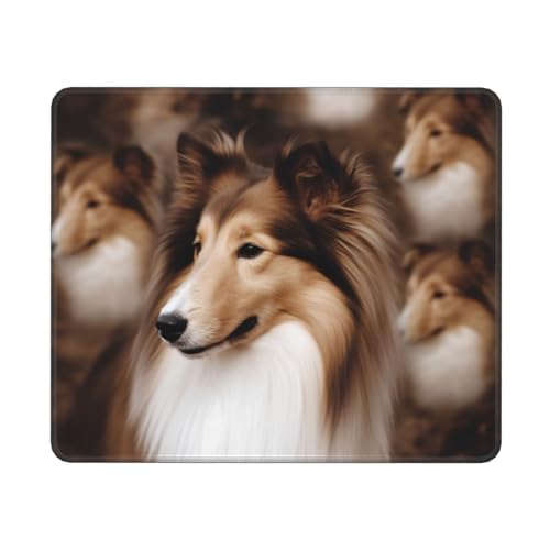 Mouses Pad Shelties Hundemausmatte, waschbar, Mauspad mit rutschfester Gummiunterseite, Computertastaturmatte, Schreibtischschutzmatte, kleine Schreibtischunterlage für Lapto Home Office von SDTYKHJ