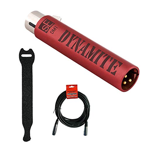 sE Electronics DM1 Dynamite Aktiver Inline-Mikrofon-Vorverstärker mit 10er-Pack Touch-Befestigungsgurten und 50,8 cm XLR-XLR-Kabelbündel von SE Electronics