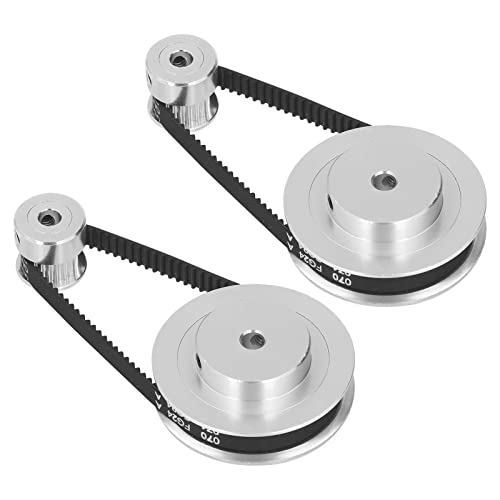 2 Set GT2 Synchronrad Schrittmotor Riemenscheibensatz Aluminium Zahnriemenscheibe mit 2 Stück Länge 200 Mm Breite 6 Mm Riemen für 3D-Drucker (5 mm / 0,2 Zoll Bohrung) von SEAFRONT