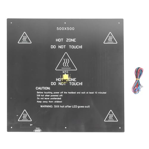 3D-Drucker-Heißbett, 24 V, 350 W, Aluminiumlegierungsplatte, 500 X 500 Mm, Versenktes Lochdesign mit Premium-Klebefolie für die Aufbauoberfläche von SEAFRONT