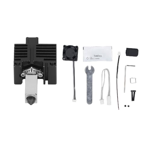 Hotend-Kits-Set aus Gehärtetem Stahl, Abnehmbar, mit 2510-Lüfter, 0,4-mm-Düse, 3D-Drucker-Hotend-Kit mit Rauem Hals, 2 Sechskantschrauben-Anschluss für Bambu Lab X1C von SEAFRONT