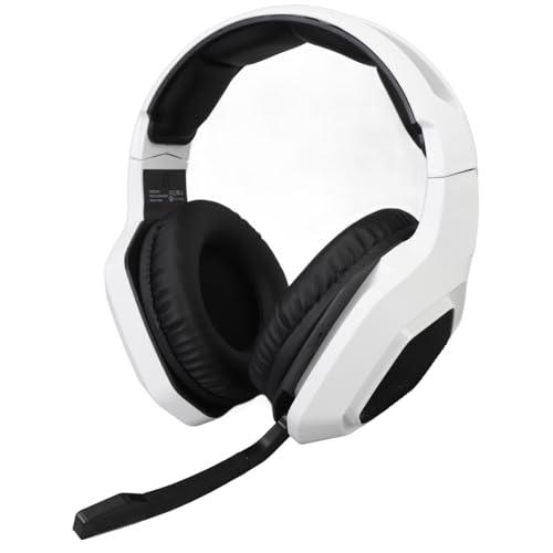 SEAFRONT Kabelloses 2,4-G-Gaming-Headset mit Dual-USB-Konnektivität, Unterstützt Echtzeit-Gaming-Sound, Bluetooth und 3,5-mm-Kabelverbindung (White) von SEAFRONT