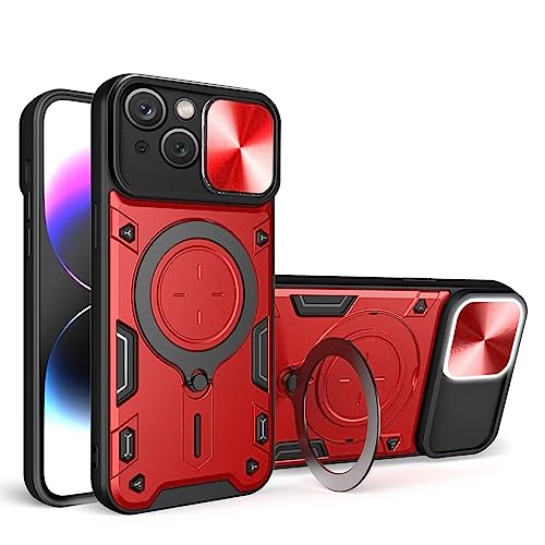 SEAHAI Hülle für OnePlus Nord 4 5G, [Militärische Stoßfest Case] Ultra Dünn PC Schutzhülle Cool Stil Handyhülle mit Kameraschutz und Metall Ring Magnetisch Ständer - Rot von SEAHAI